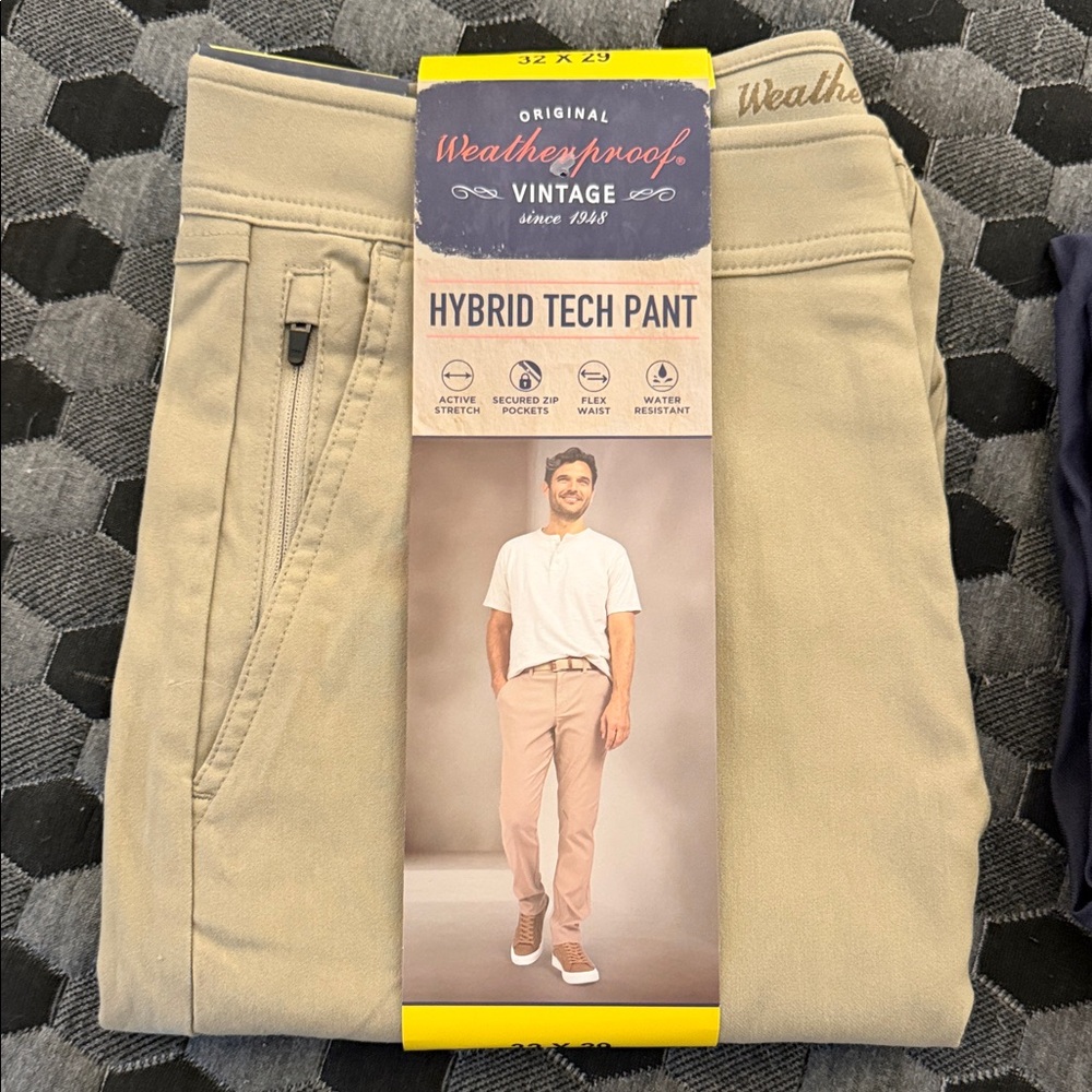 Weatherproof Men's Beige Hybrid Tech Chinos